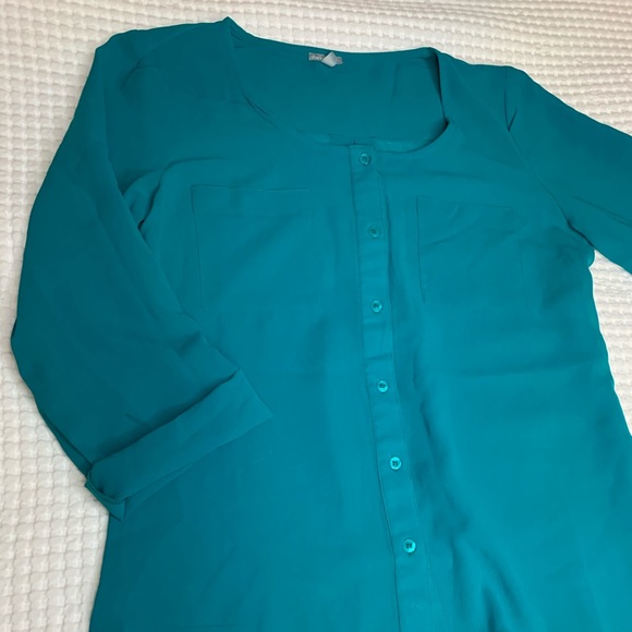 Teal Charlotte Russe blouse - Picture 3 of 9